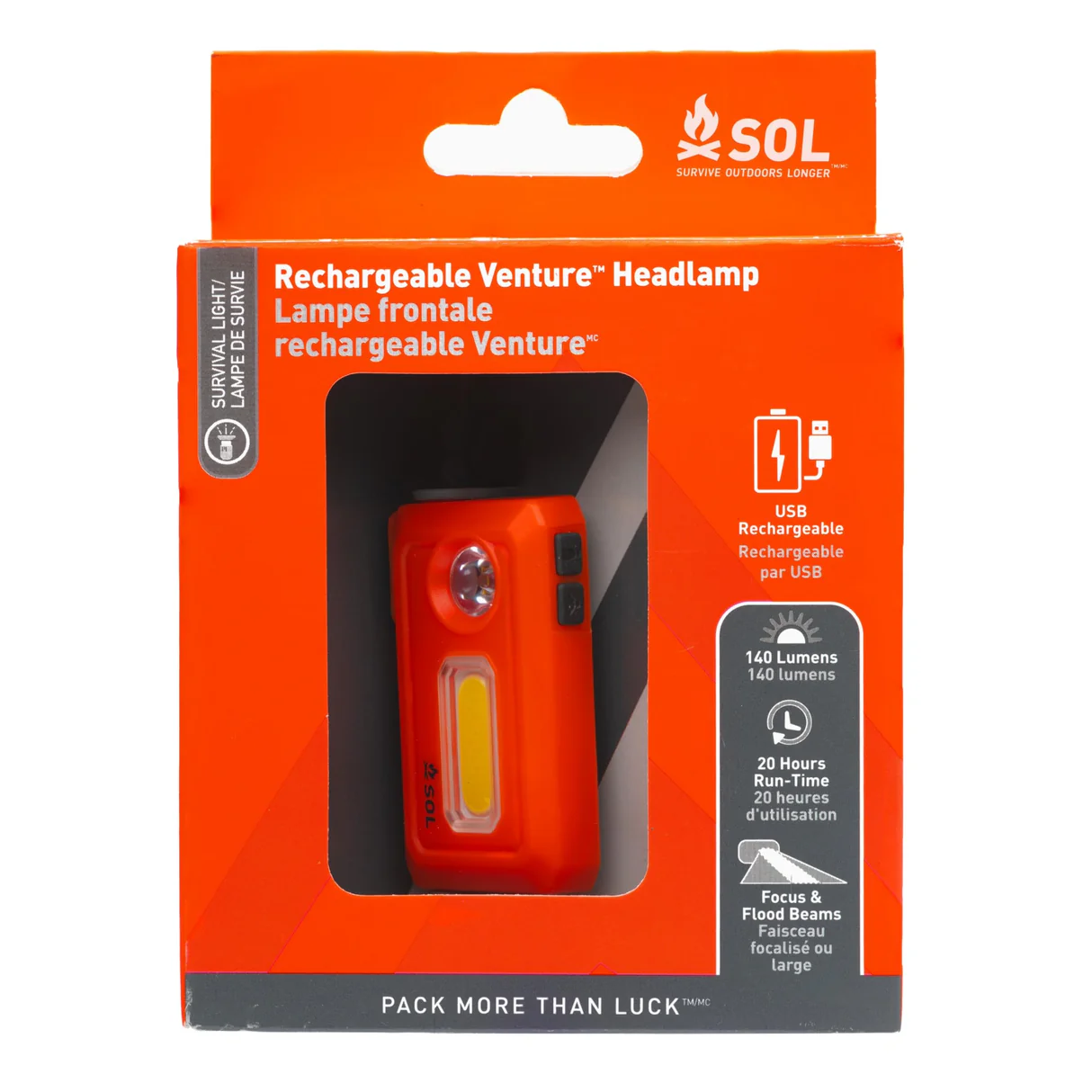 Lampe frontale rechargeable S.O.L.